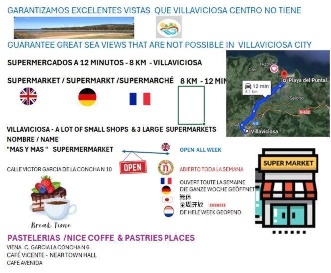 La Villa De Maria I Playa Beach El Puntal Asturias บีญาวิซิโอซา ภายนอก รูปภาพ